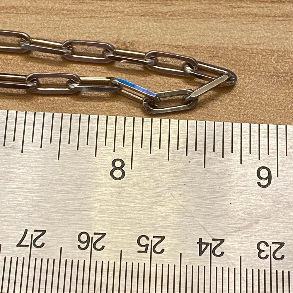 Thick 925 sterling silver paperclip Chain Necklace- 12.6 g - Picture 4 of 6
